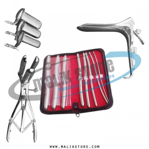 Hegar uterine dilator sounds Set 8 pieces, mathieu speculum, grave small, collin 3pcs