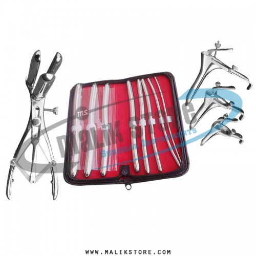 Hegar uterine dilator sounds Set 8 pieces, mathieu speculum, grave 3pcs