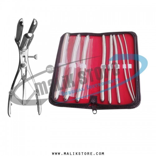 Hegar uterine dilator sounds Set 8 pieces, mathieu speculum