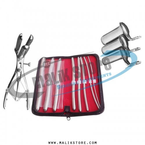 Hegar uterine dilator Set 8 pieces, mathieu speculum, collin speculum 3pcs