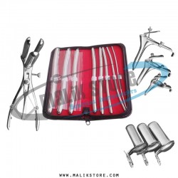 Hegar uterine dilator Set 8 pieces, mathieu speculum, grave speculum 3pcs, collin 3pcs